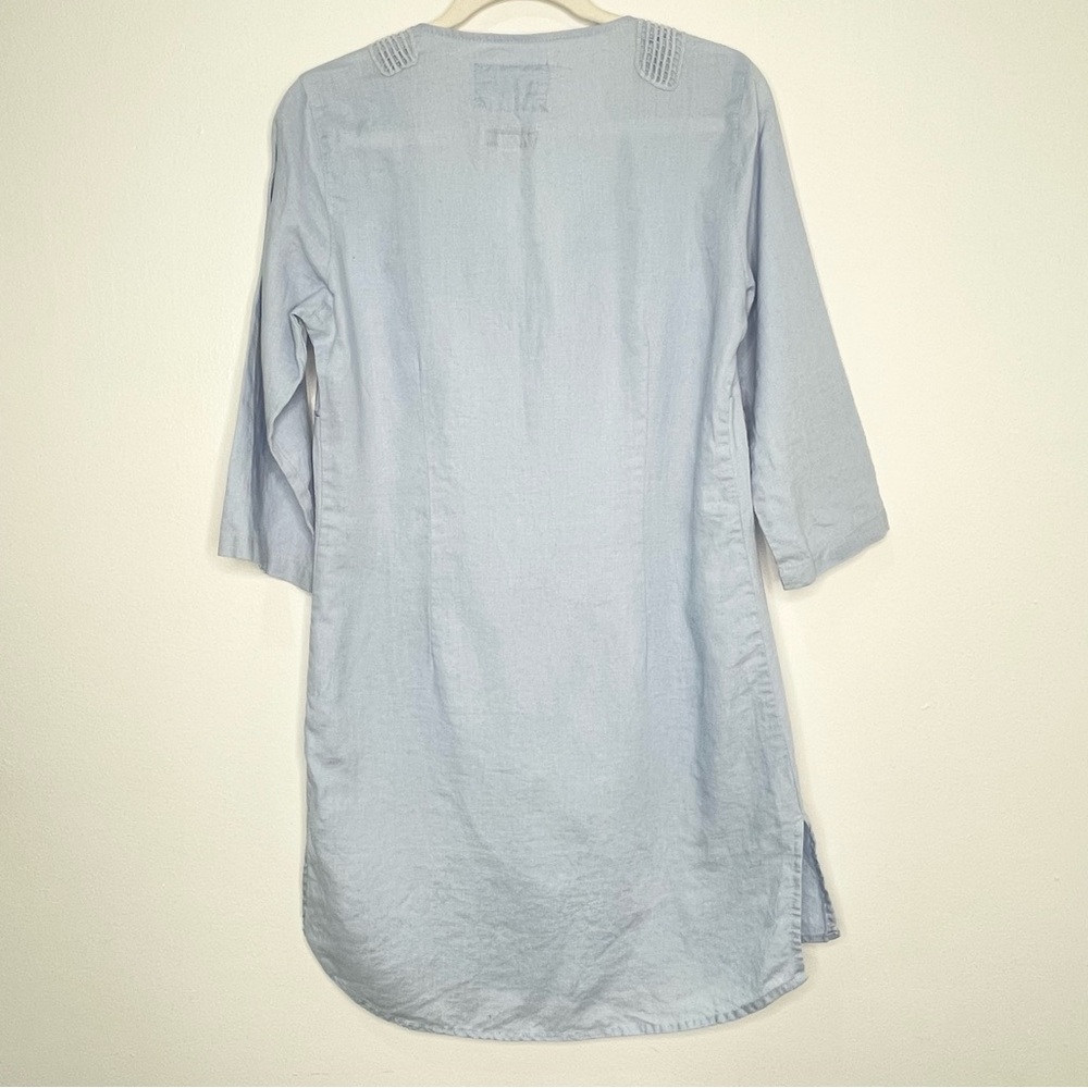 Malvin Hamburg 100% Linen Dress Light Blue Size M Or US8 Lagenlook Minimalist - Picture 3 of 4